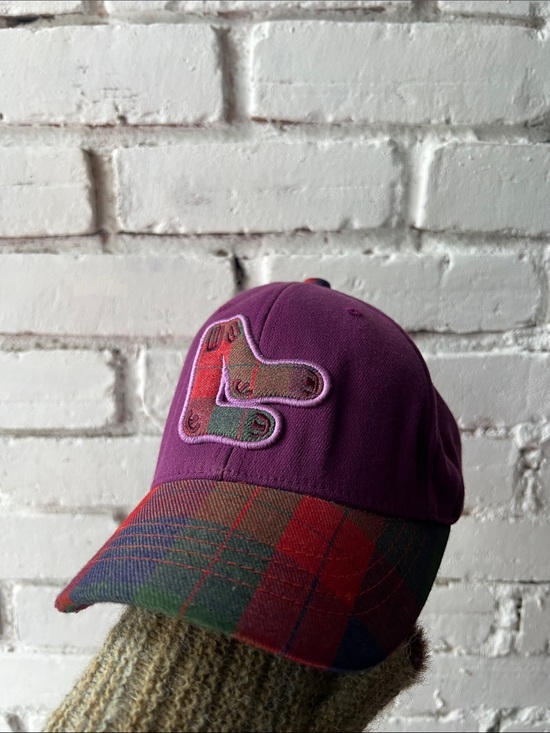 MLB Other - Kids Purple Plaid Baseball Cap Boston Red Sox